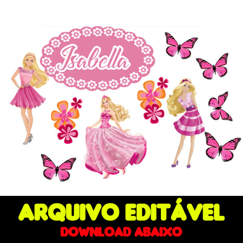 Topo de bolo Barbie para imprimir