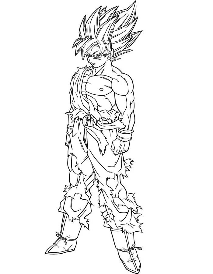 Goku para Colorir [2023]  15 Imagens Download Grátis